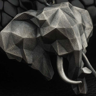 Buddha Gift Elephant Pewter Titanium Steel Strength Necklace Pendant