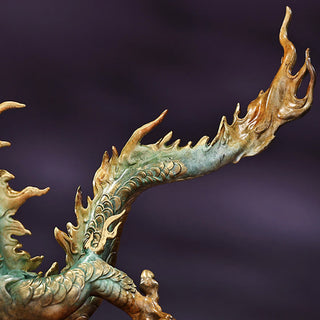 Buddha Gift Year Of The Dragon Auspicious Dragon Brass Copper Luck Success Office Decoration