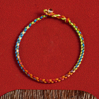 Buddha Gift "May you be blessed with peace and safety in all four seasons" Lucky Multicolored Bracelet