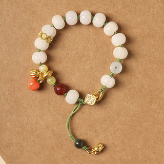 Buddha Gift Natural Bodhi Seed Lotus Pumpkin Bead Peace Harmony Bracelet
