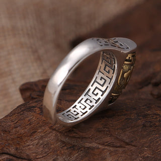 Buddha Gift Tibet Om Mani Padme Hum Carved Design Purity Rotatable Ring