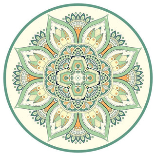 Buddha Gift Tibetan Lotus Mandala Enlightenment Foldable Natural Rubber Yoga Mat Decoration