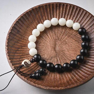 Buddha Gift Ebony YinYang Protection Bracelet Decoration
