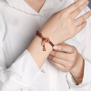 Buddha Gift Handmade Colorful Gourd Flower Protection Braided String Bracelet