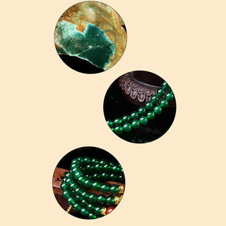 Buddha Gift 108 Beads Natural Green Agate Success Bracelet Mala