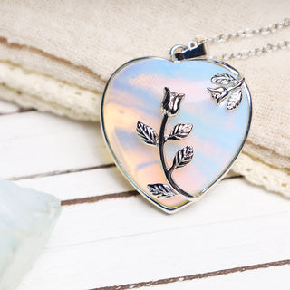 Buddha Gift Natural Healing Crystals Heart Pendant Necklaces