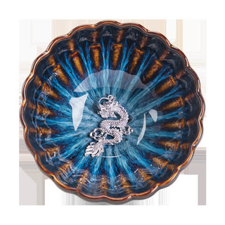Buddha Gift Lotus Goldfish Auspicious Dragon Phoenix Ceramic Teacup Inlaid Tea Cups 130ml