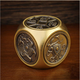 Buddha Gift Four Beasts Feng Shui Yin Yang Bagua Copper Coin Harmony Rotatable Decoration