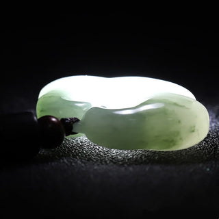 Buddha Gift Tianshan Jade Golden Silk Jade Chinese Lock Charm Abundance Necklace Pendant