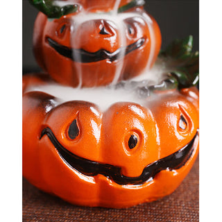 Buddha Gift Halloween Pumpkins Ghost Resin Backflow Smoke Fountain Incense Burner Decoration