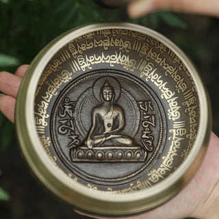 Buddha Gift Tibetan Sound Bowl Handcrafted for Focus and Meditation Peaceful Happiness Singing Bowl Set
