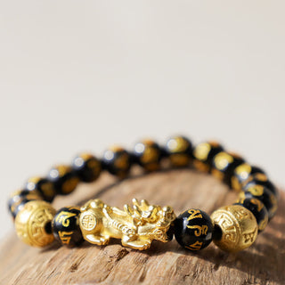 Buddha Gift FengShui PiXiu Obsidian Wealth Bracelet