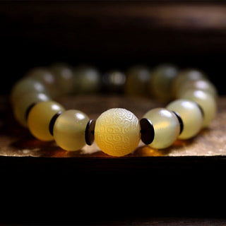 Buddha Gift Handmade Tibetan Sheep Horn Om Mani Padme Hum Auspiciousness Bracelet