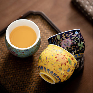 Buddha Gift Lotus Flower Pod Pattern Ceramic Teacup Kung Fu Tea Cup 80ml