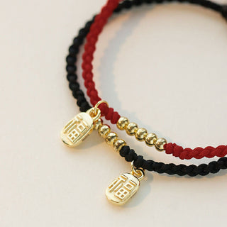 Buddha Gift Handmade Fu Character Charm Luck Fortune Rope Bracelet