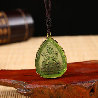 Buddha Gift Tibetan Buddha Liuli Crystal Serenity Necklace Pendant
