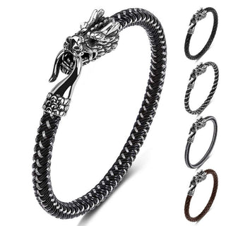Buddha Gift Dragon Titanium Steel Protection Luck Bracelet