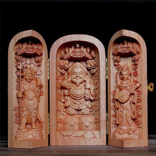 Buddha Gift Avalokitesvara Kwan Yin Buddha Cherry Wood Compassion Home Decoration Altar