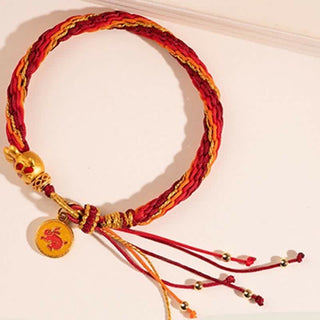 Buddha Gift Chinese Zodiac Handmade Koi Fish String Protection Reincarnation Knot Braid Bracelet