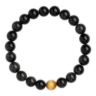 Buddha Gift Natural Rainbow Obsidian Tiger Eye Positive Love Bracelet