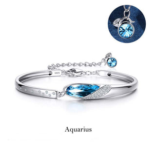 Buddha Gift 925 Silver Plated Copper 12 Constellations of the Zodiac Charm Bracelet