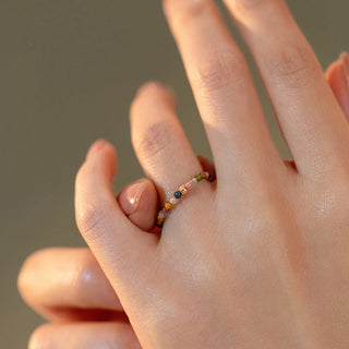 Buddha Gift Natural Tourmaline Positive Love Ring