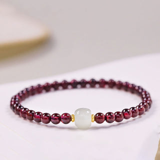 Buddha Gift Natural Garnet Jade Bead Purification Bracelet