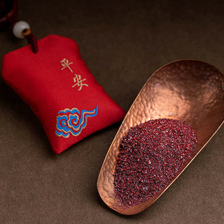 Buddha Gift Tibetan Small Leaf Red Sandalwood Lotus Cinnabar Sachet Protection Tassel Car Hanging Decoration