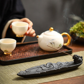 Buddha Gift Auspicious Clouds Pixiu Healing Ceramic Stick Incense Burner Decoration