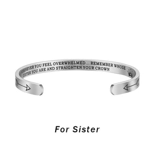 Buddha Gift Inspirational Bracelets Personalized Gift for Her Him Engraved Mantra Cuff Bangle Crown Jewelry