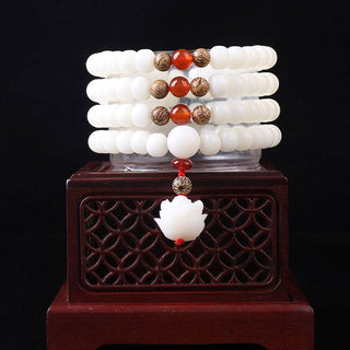 Buddha Gift Tibetan Mala White Bodhi Seed Peace Bracelet