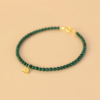 Buddha Gift Natural Malachite Elephant Anti-Anxiety Charm Bracelet