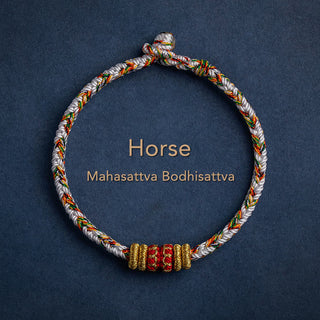 Buddha Gift Tibet Handmade Chinese Zodiac Natal Buddha Luck Strength Braided String Bracelet