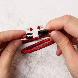 Buddha Gift Genuine Leather Red String Protection Magnetic Buckle Bracelet