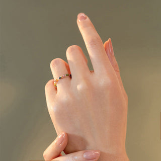 Buddha Gift Natural Tourmaline Positive Love Ring