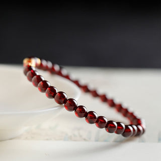 Buddha Gift 999 Gold Koi Fish Natural Garnet Protection Bracelet