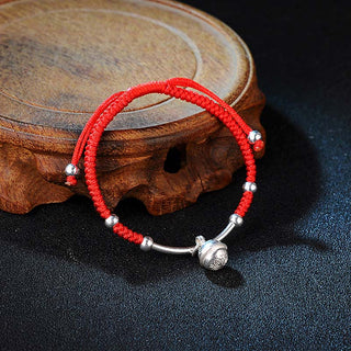 Buddha Gift FengShui Lucky Red String Bell Bracelet