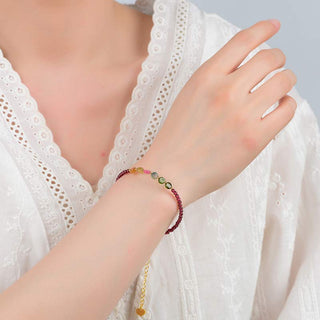 Buddha Gift Garnet Tourmaline Butterfly Protection Bracelet Anklet