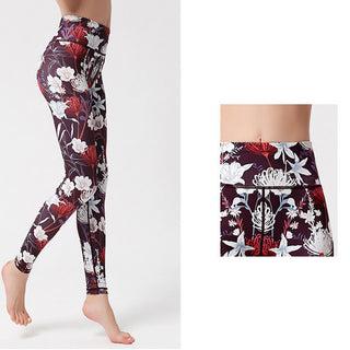 Buddha Gift Colorful Flower Petal Leaves Print Sports Exercise Fitness High Waist Leggings Women's Yoga Pants