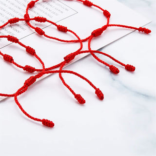 Buddha Gift 4Pcs Evil Eye Seven Knot Red String Protection Bracelet