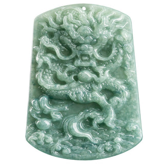 Buddha Gift Natural Jade Chinese Zodiac Dragon Sea Luck String Necklace Pendant