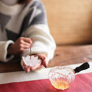 Buddha Gift Mini Lotus Liuli Crystal Healing Meditation Stick Incense Burner