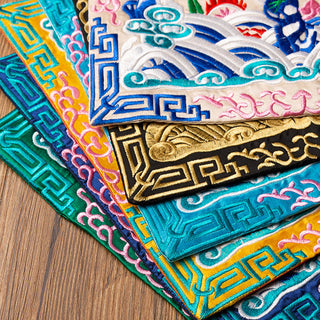 Buddha Gift Phoenix Dragon Kirin Embroidery Cup Mat Pad Tea Cup Coaster Kung Fu Tea Mat