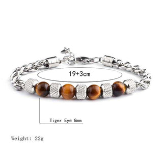 Buddha Gift Black Onyx Tiger Eye Bead Courage Bracelet