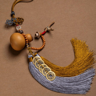 Buddha Gift Feng Shui Coins Gourd Chinese Knot Lucky Coins Five Emperor Money Wealth Tassels Decoration