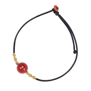 Buddha Gift Natural Red Agate Chalcedony Self-acceptance Confidence String Bead Bracelet Necklace Pendant
