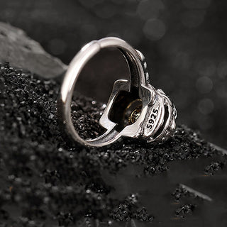 Buddha Gift 925 Sterling Silver PiXiu Copper Coin Wealth Adjustable Ring