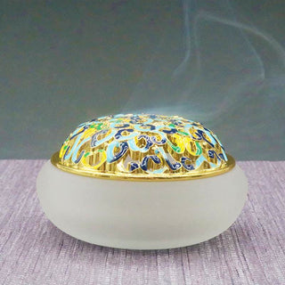 Buddha Gift Lotus Liuli Crystal Healing Meditation Incense Burner
