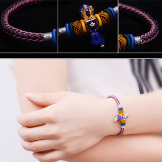 Buddha Gift Tibetan Handmade Dorje Vajra Strength Eight Threads String Bracelet