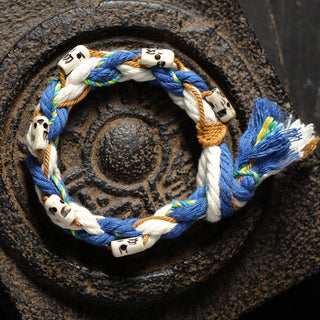 Buddha Gift Tibetan Zakiram Goddess of Wealth Bead Engraved Handmade Luck Bracelet